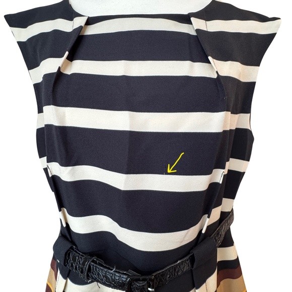 Sleeveless Belted Dress | Black - Multicolor | Size 14 | Emma & Michelle - Picture 3 of 5